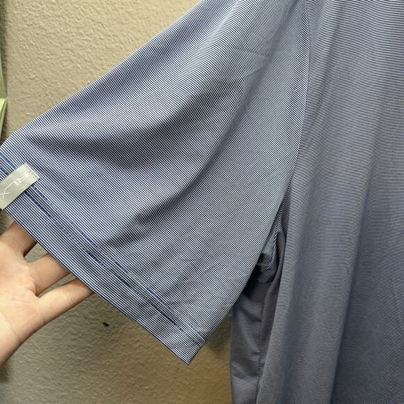 Ralph Lauren X RLX Golf Polo Shirt XL BLUE WHITE STRIPE Performance Collared - Picture 2 of 6